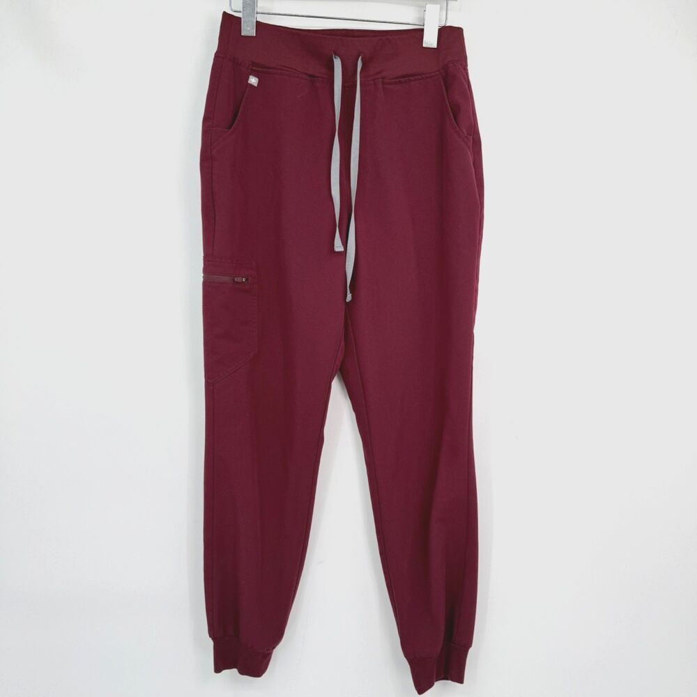 FIGS Women's M Zamora Joggers Scrub Pants Burgundy Red‎ Technical Collection